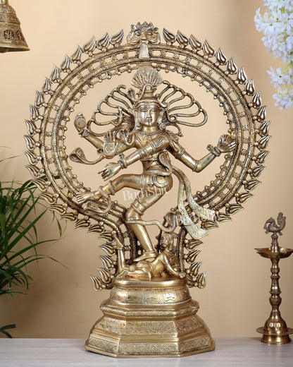 Pure Brass Nataraja Statue - 30 Inch - Budhshiv.com