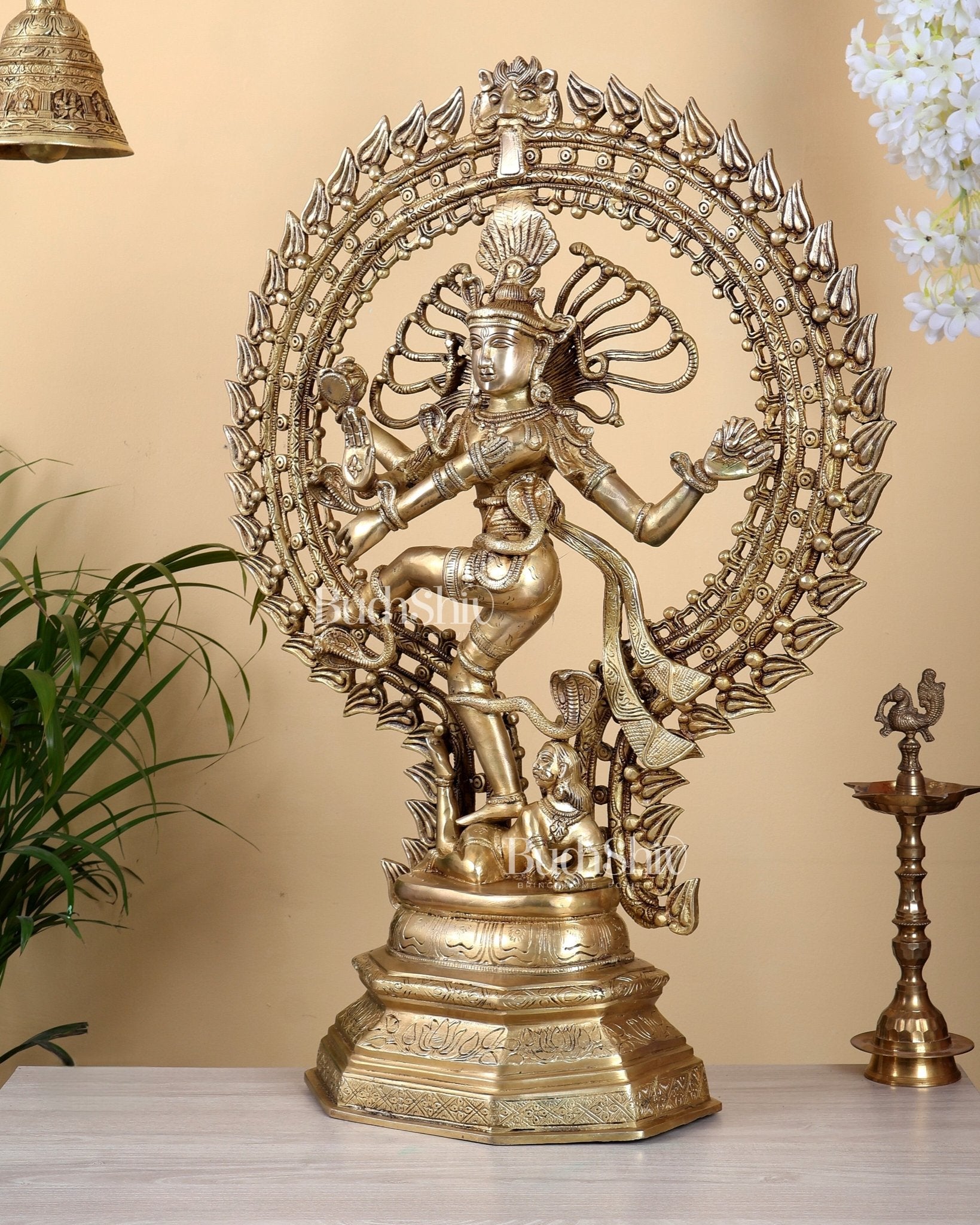 Pure Brass Nataraja Statue - 30 Inch - Budhshiv.com