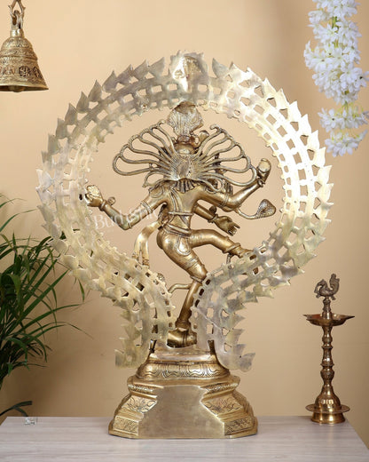 Pure Brass Nataraja Statue - 30 Inch - Budhshiv.com