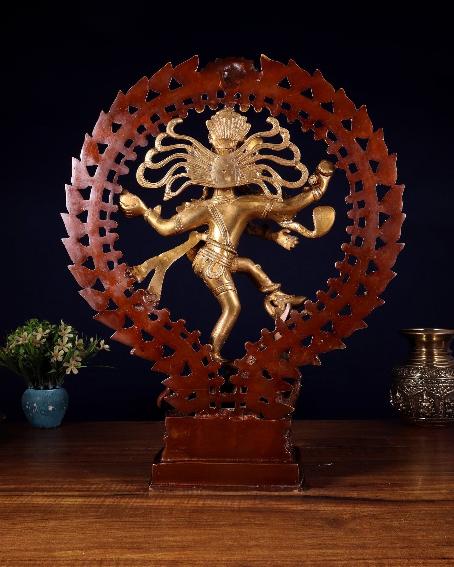 Pure Brass Nataraja Statue - Height 17" - Budhshiv.com