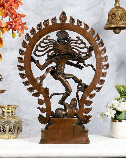 Pure Brass Nataraja Statue - Height 21.5" added copper - Budhshiv.com