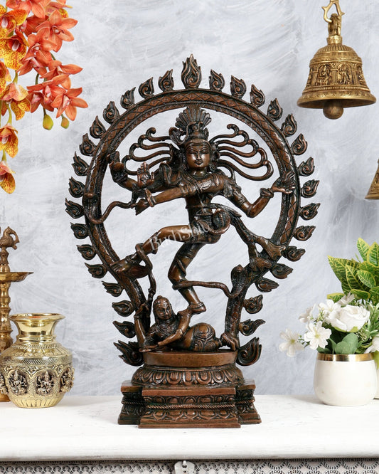 Pure Brass Nataraja Statue - Height 21.5" added copper - Budhshiv.com