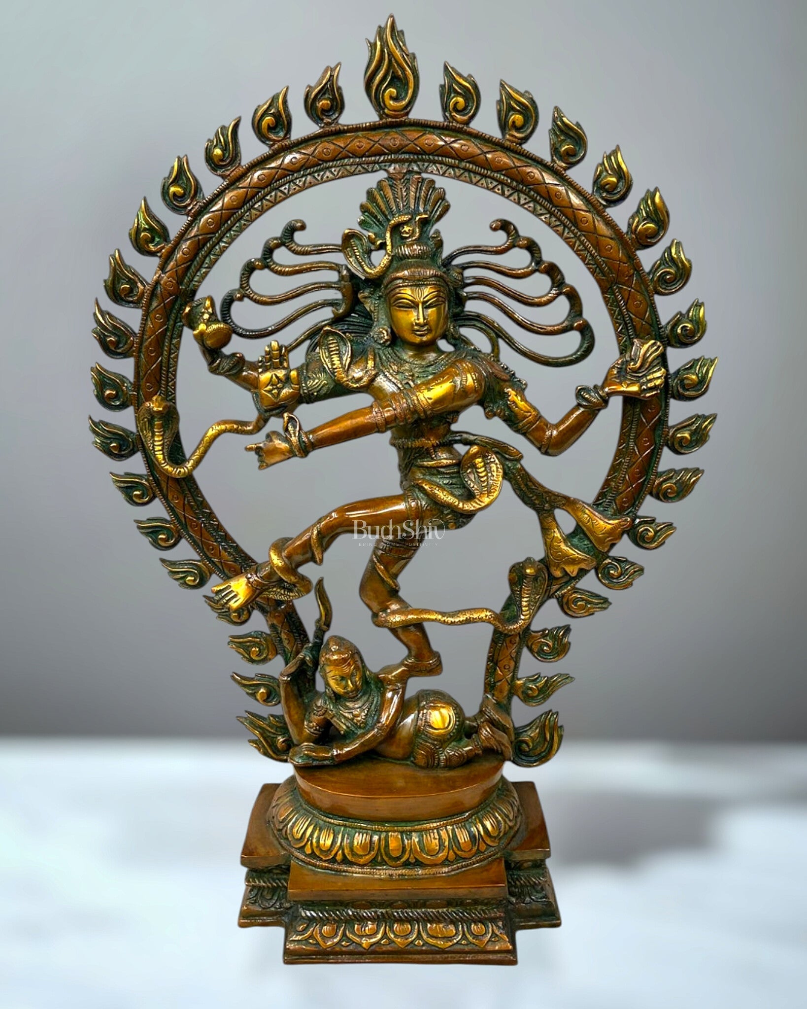 Pure Brass Nataraja Statue - Height 21.5" Antique chola - Budhshiv.com