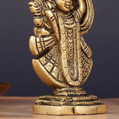 Pure Brass Nathdwara Shreenath Ji Idol 5" - Budhshiv.com
