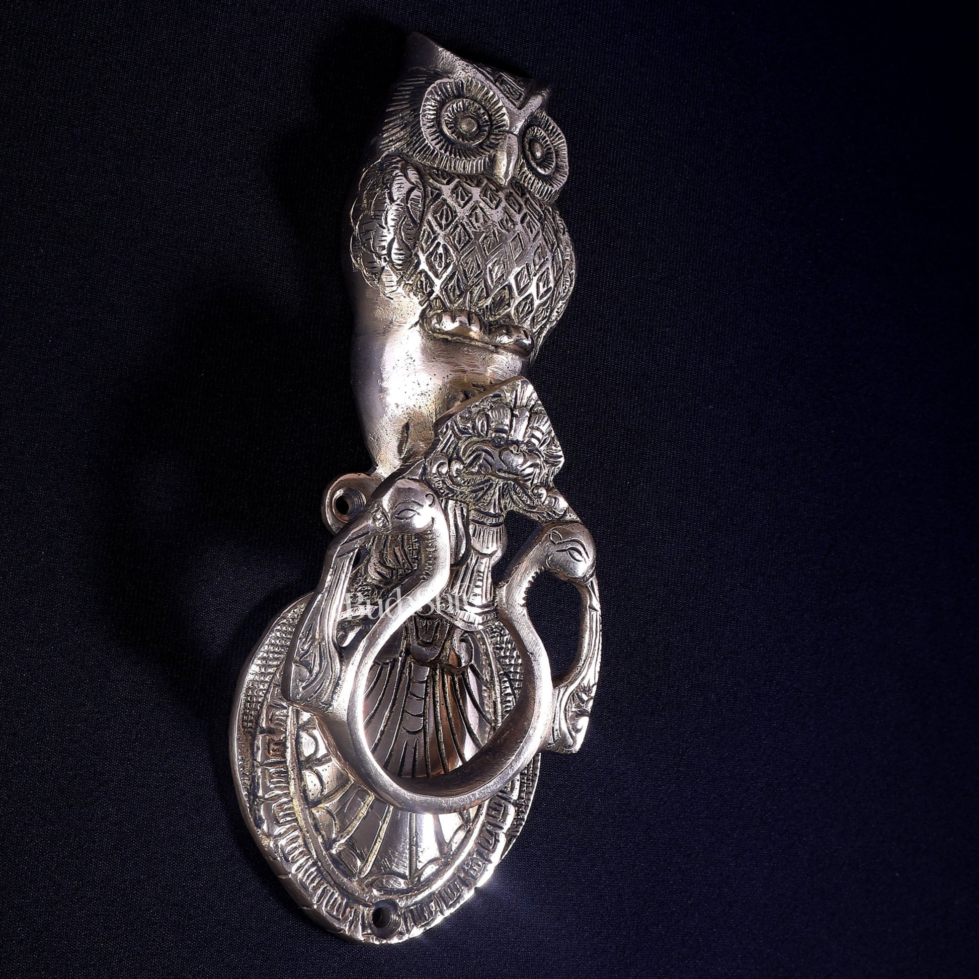 Pure Brass Owl Design Door Knocker | Vastu Main Door Decor - Budhshiv.com