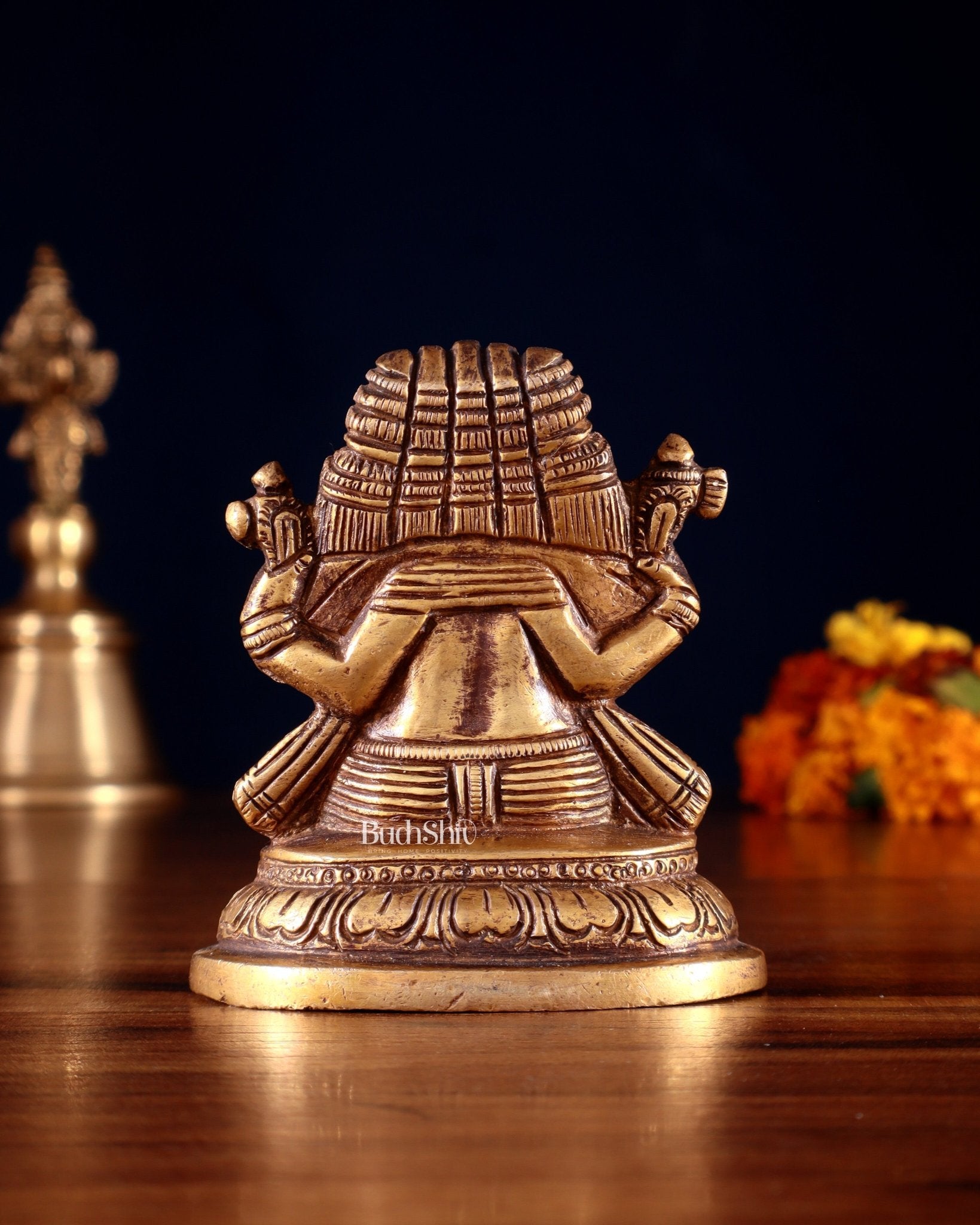 Pure Brass Panchmukhi Ganapati Idol 3.5" - Budhshiv.com