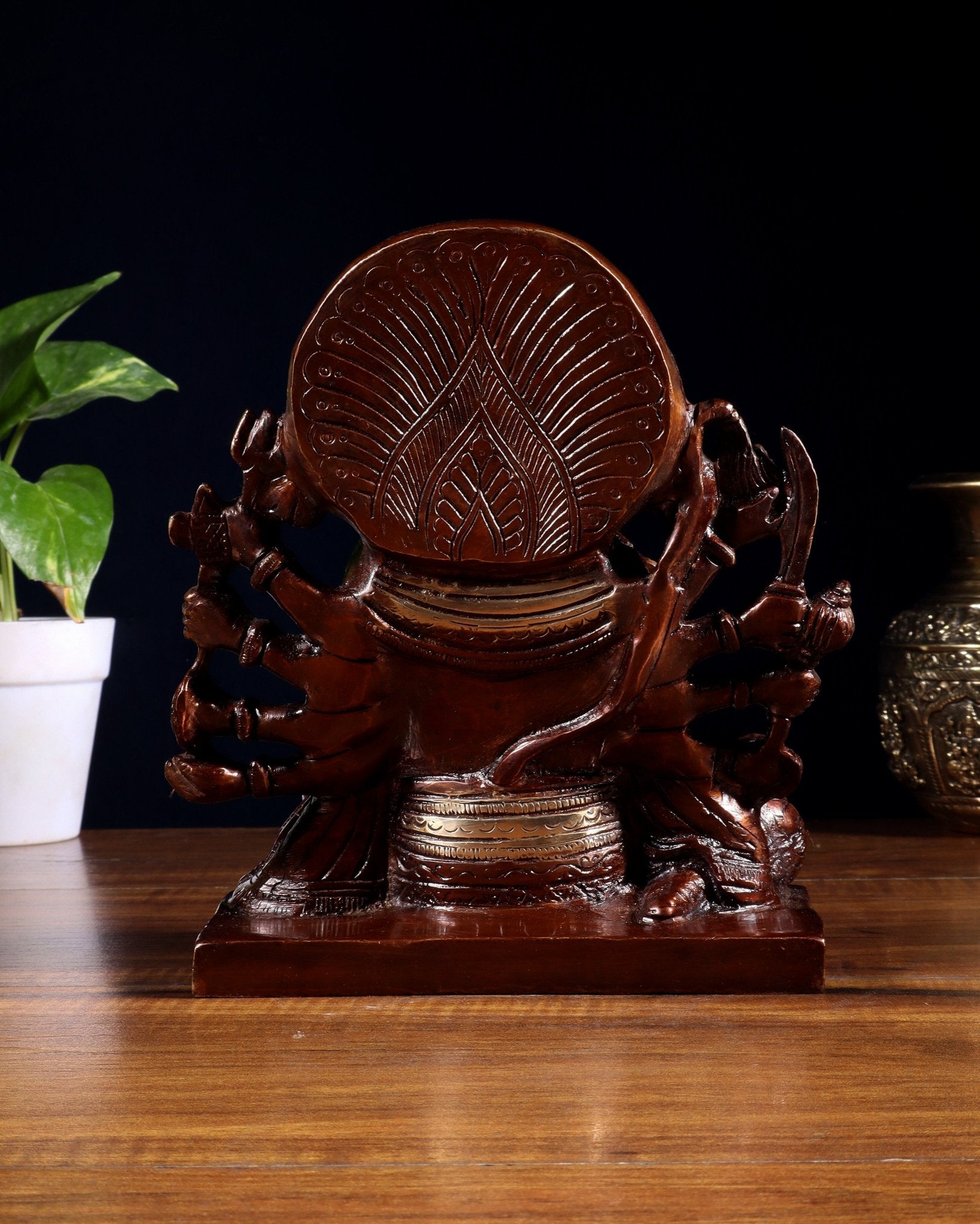 Pure Brass Panchmukhi Hanuman Statue – Dual Tone Finish 7.5 Inch - Budhshiv.com