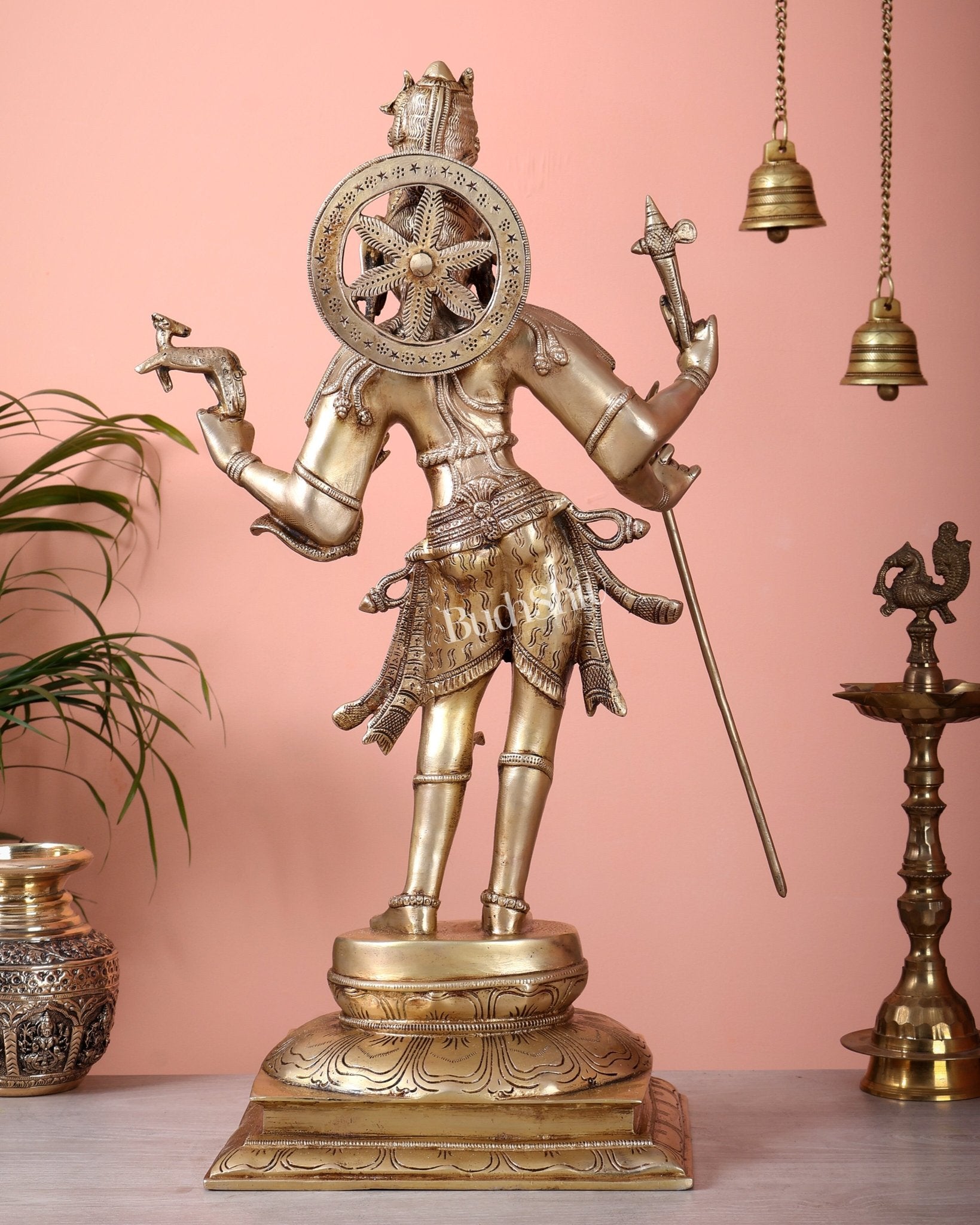 Pure Brass Pashupatinath Lord Shiva standing Statue – 21 inch - Budhshiv.com