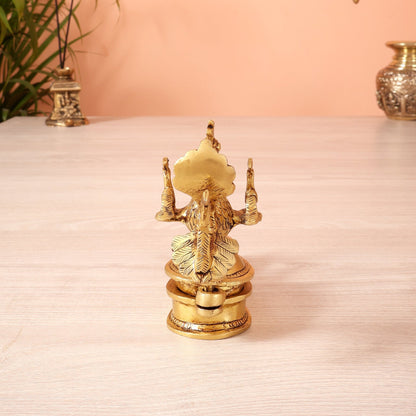 Pure Brass Peacock Kumkum Sindoor Box – Auspicious Traditional Pooja Accessory (7 Inch) - Budhshiv.com