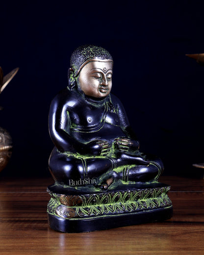 Pure Brass Phra Sangkachai Statue – Black & Green - Budhshiv.com