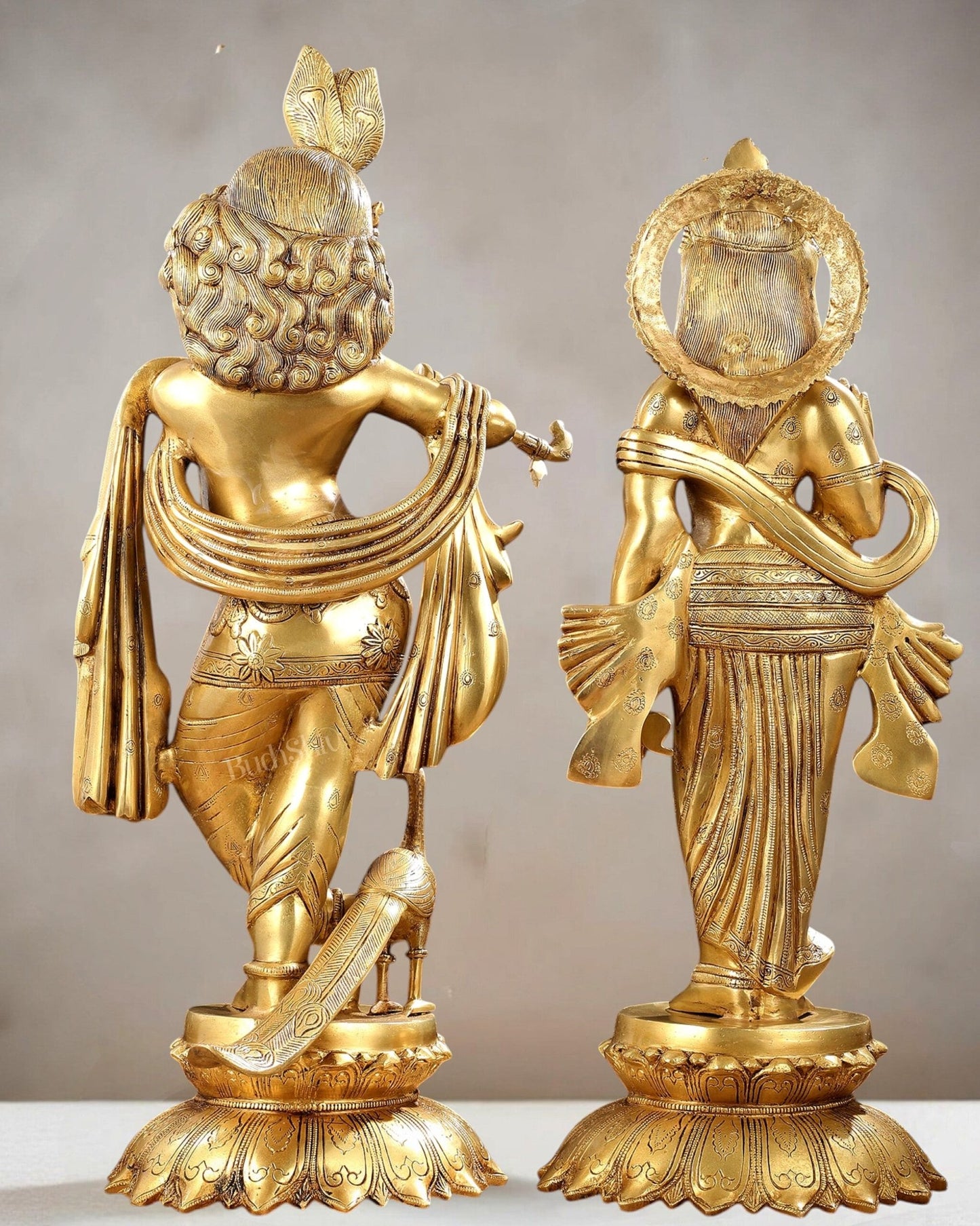 Pure Brass Radha Krishna idols 27 inch - Budhshiv.com