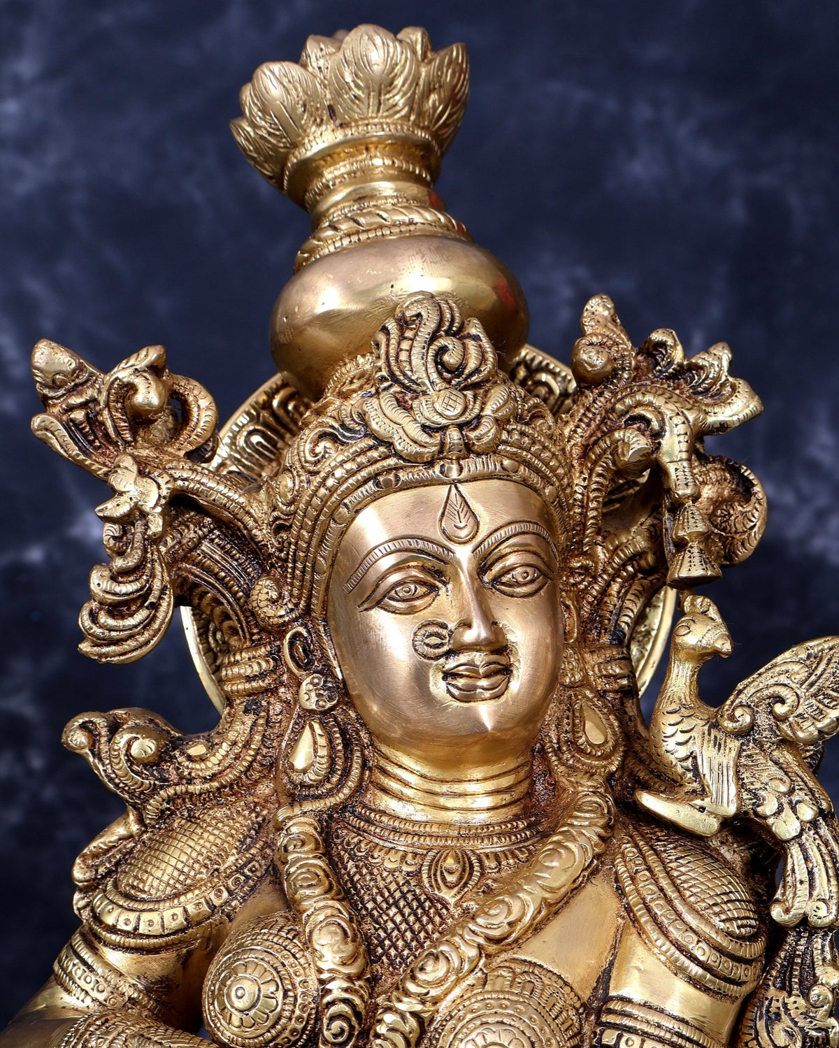 Pure Brass Radha Krishna Statue antique 30 inch idols enhanced carvings - Budhshiv.com