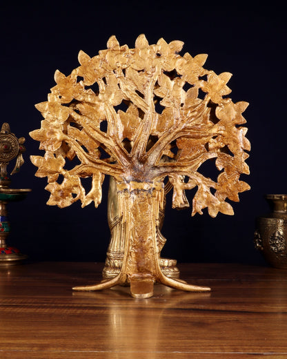 Pure Brass Radha Krishna with Kalpavriksha Tree Combo 12 inch - Budhshiv.com