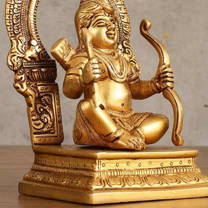 Pure Brass Ram Lalla Idol - 6.5 Inch | Exquisite Hindu God Statue - Budhshiv.com