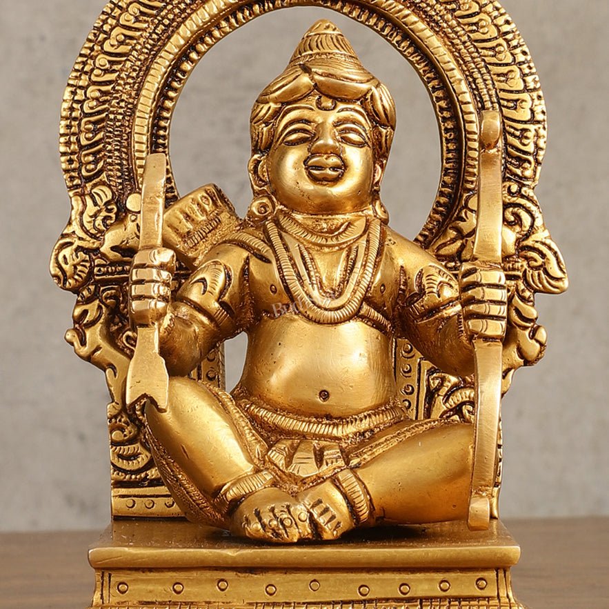 Pure Brass Ram Lalla Idol - 6.5 Inch | Exquisite Hindu God Statue - Budhshiv.com