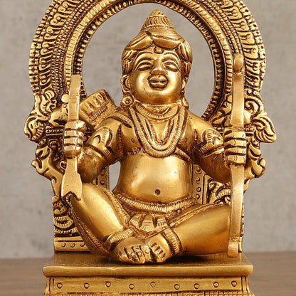 Pure Brass Ram Lalla Idol - 6.5 Inch | Exquisite Hindu God Statue - Budhshiv.com