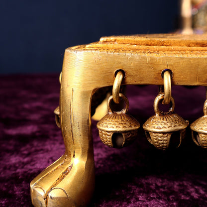 Pure Brass rectangular Chowki for God Idols 10.5 inch - Budhshiv.com