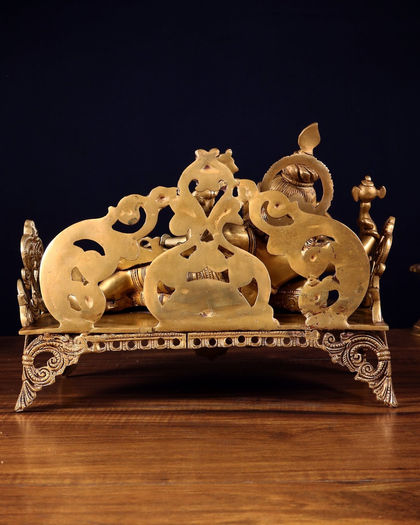 Pure Brass Resting Ganesha Statue 14" - Budhshiv.com