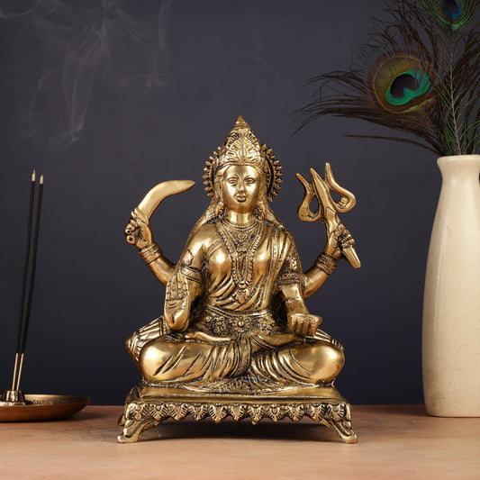 Pure Brass Santoshi Mata Idol 9" - Budhshiv.com