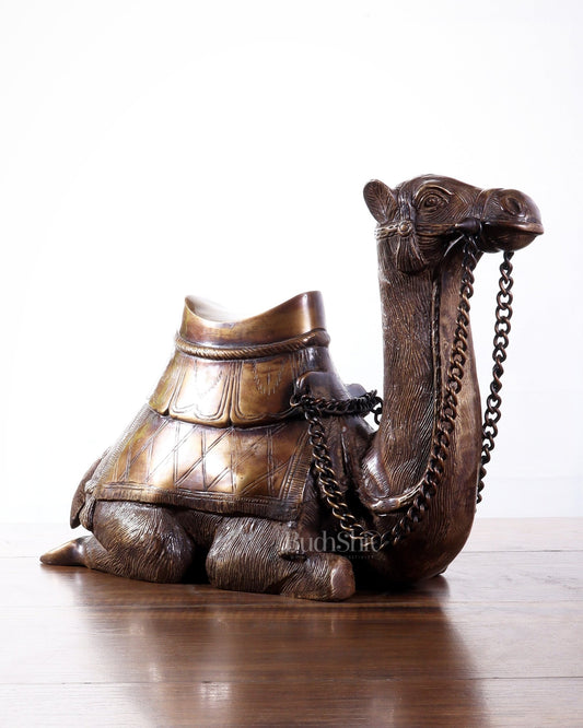 Pure Brass Seated Camel Statue – Vastu Approved Décor for Home or Office - Budhshiv.com