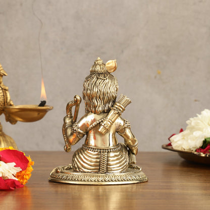 Pure Brass Seated Ram Lalla Superfine Idol - 5 in Height - Budhshiv.com