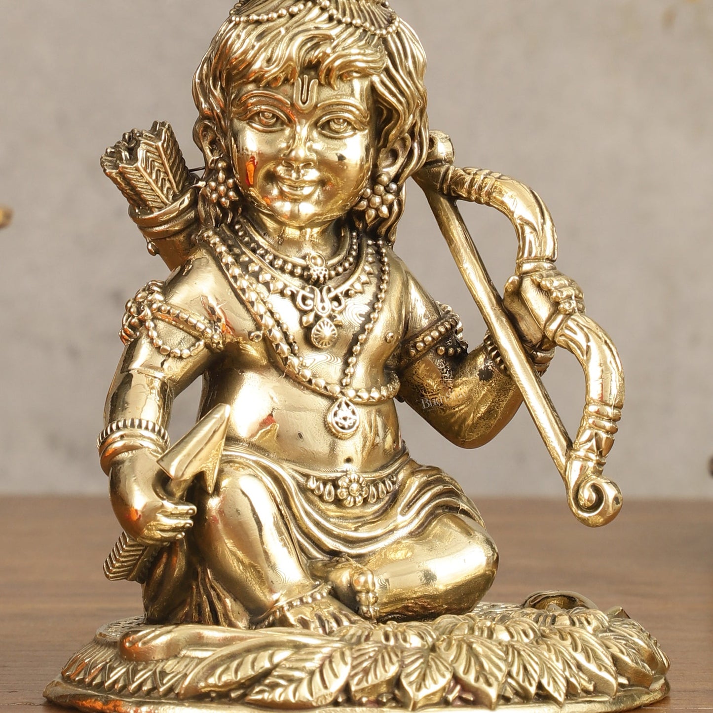 Pure Brass Seated Ram Lalla Superfine Idol - 5 in Height - Budhshiv.com