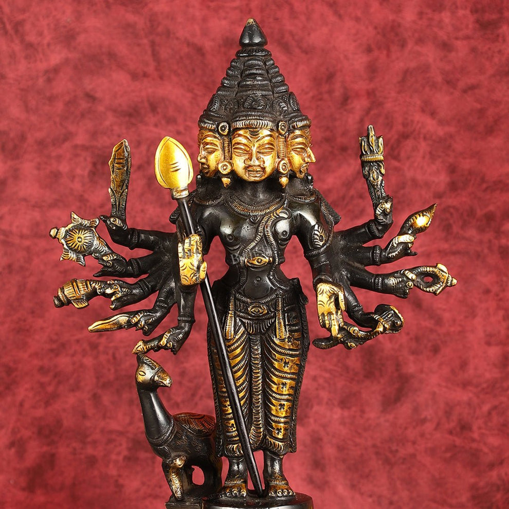 Pure Brass Shanmukha Murugan Idol with Six Heads 10.5 inch – Budhshiv.com