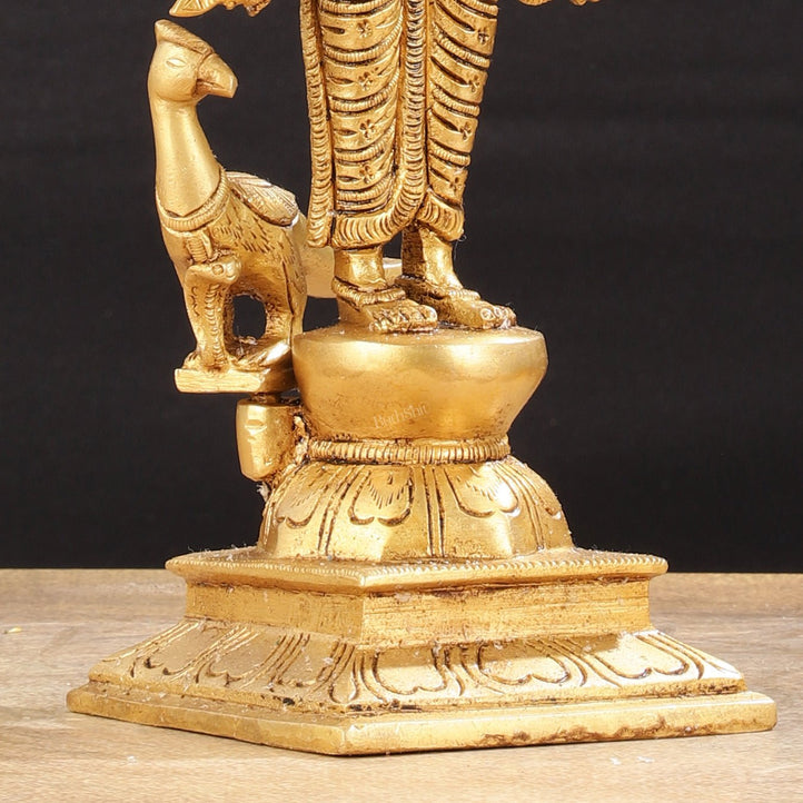 Pure Brass Shanmukha Murugan Idol with Six Heads 10.5 inch - Budhshiv.com