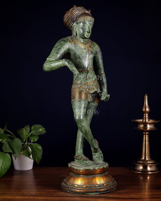 Pure Brass Shiva as Vrishabhavahana Statue 22.5" Green patina tone - Budhshiv.com