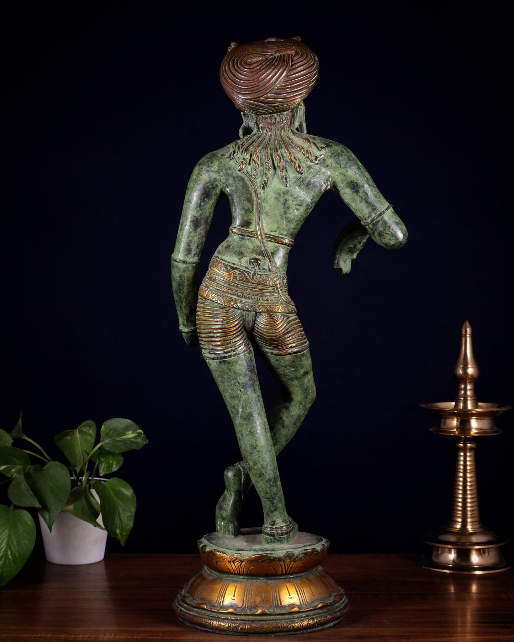 Pure Brass Shiva as Vrishabhavahana Statue 22.5" Green patina tone - Budhshiv.com