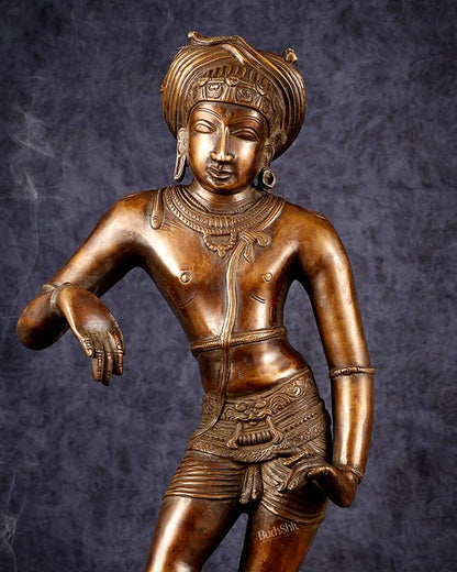 Pure Brass Shiva as Vrishabhavahana Statue 22.5" - Budhshiv.com