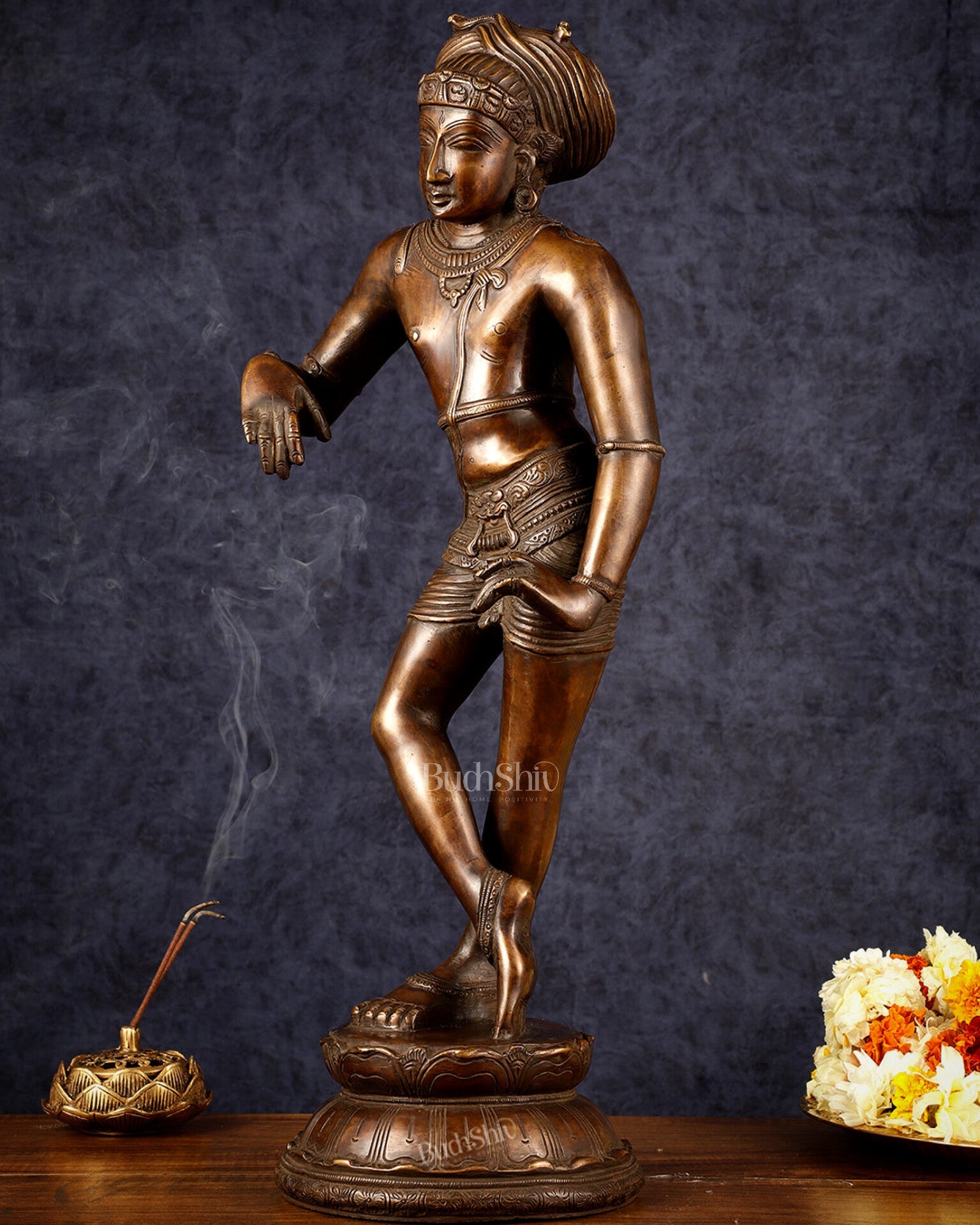 Pure Brass Shiva as Vrishabhavahana Statue 22.5" - Budhshiv.com