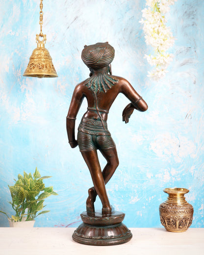 Pure Brass Shiva as Vrishabhavahana Statue 22.5" - Budhshiv.com