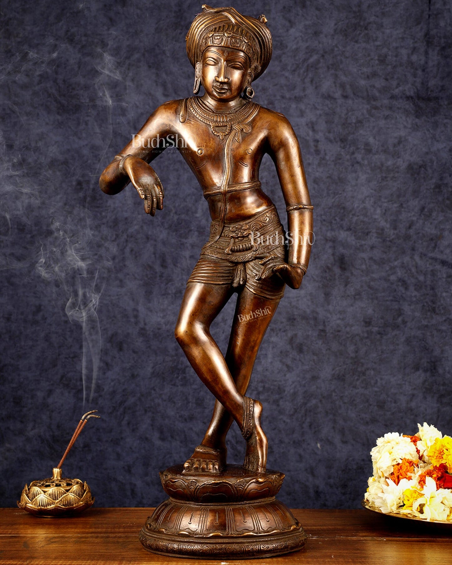 Pure Brass Shiva as Vrishabhavahana Statue 22.5" - Budhshiv.com