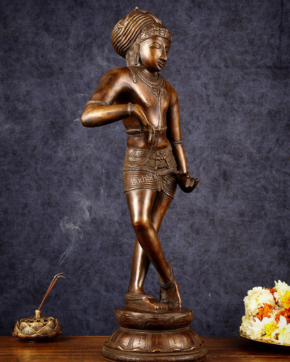 Pure Brass Shiva as Vrishabhavahana Statue 22.5" - Budhshiv.com