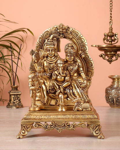 Pure Brass Shiva Parivar Statue 12 inch - Budhshiv.com