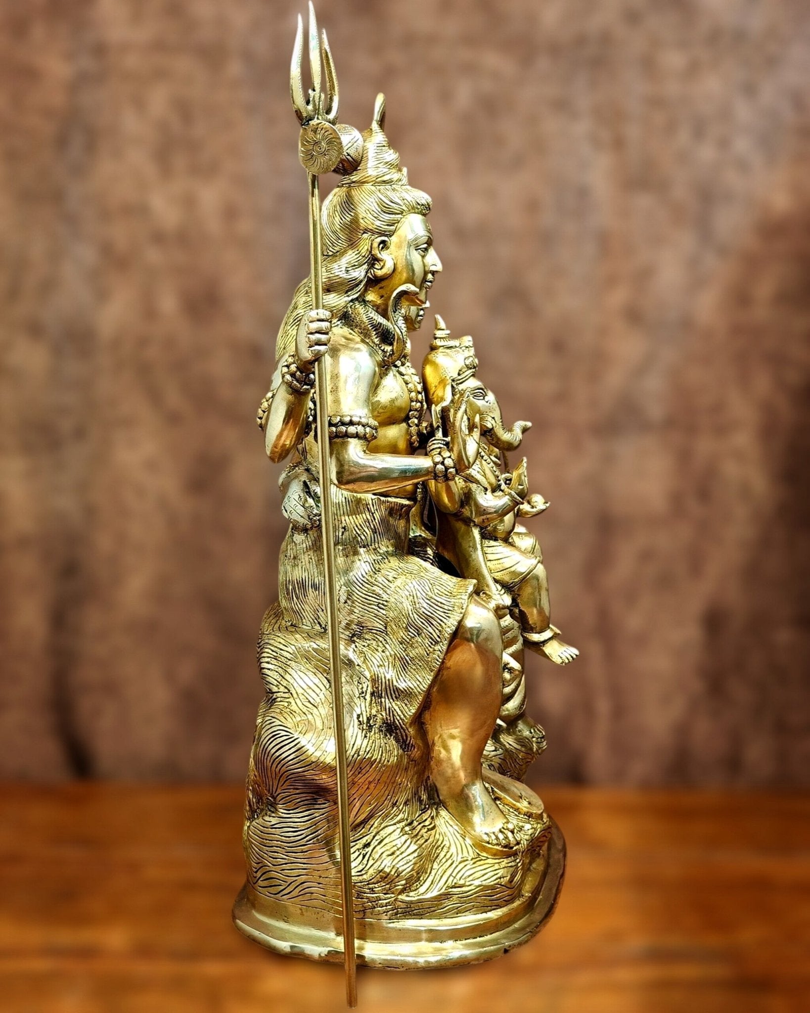 Pure Brass Shiva Parivar Statue - 28" large size - Budhshiv.com