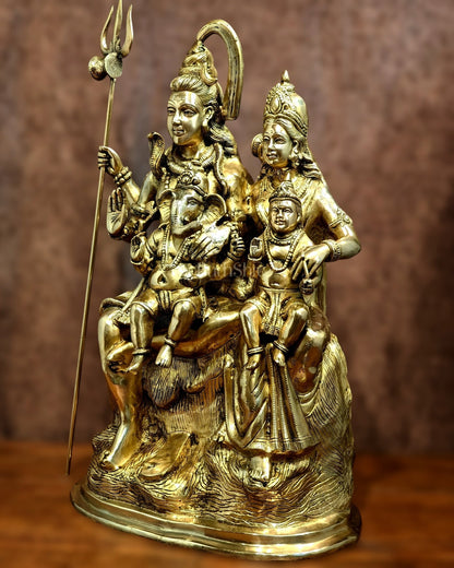 Pure Brass Shiva Parivar Statue - 28" large size - Budhshiv.com