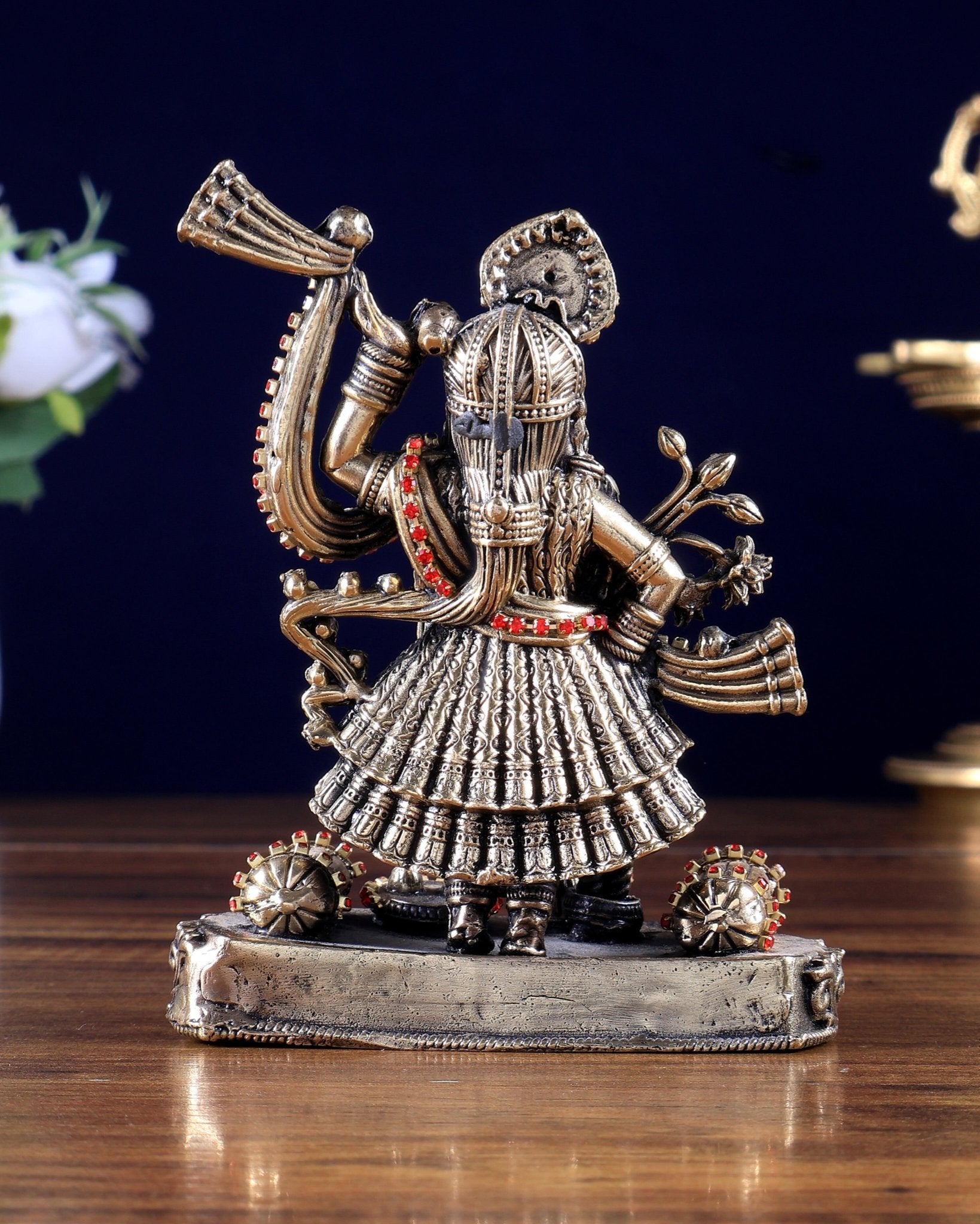 Pure Brass Shreenath Ji Idol 4"jewellery work - Budhshiv.com