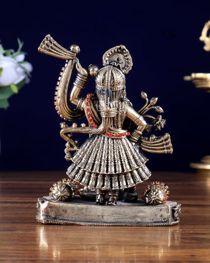 Pure Brass Shreenath Ji Idol 4"jewellery work - Budhshiv.com