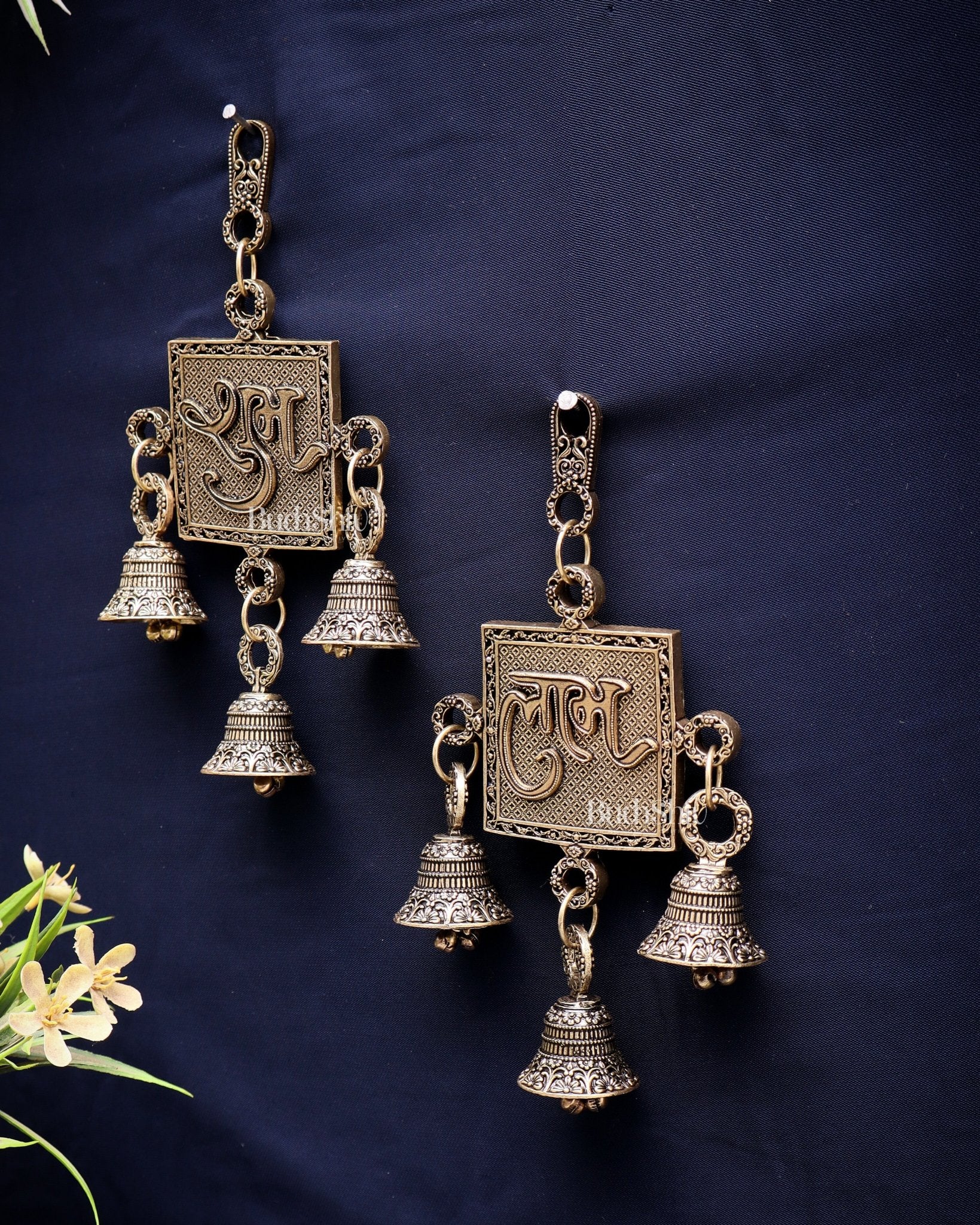 Pure Brass Shubh Labh Wall Hanging Pair – Lightweight & Auspicious - Budhshiv.com