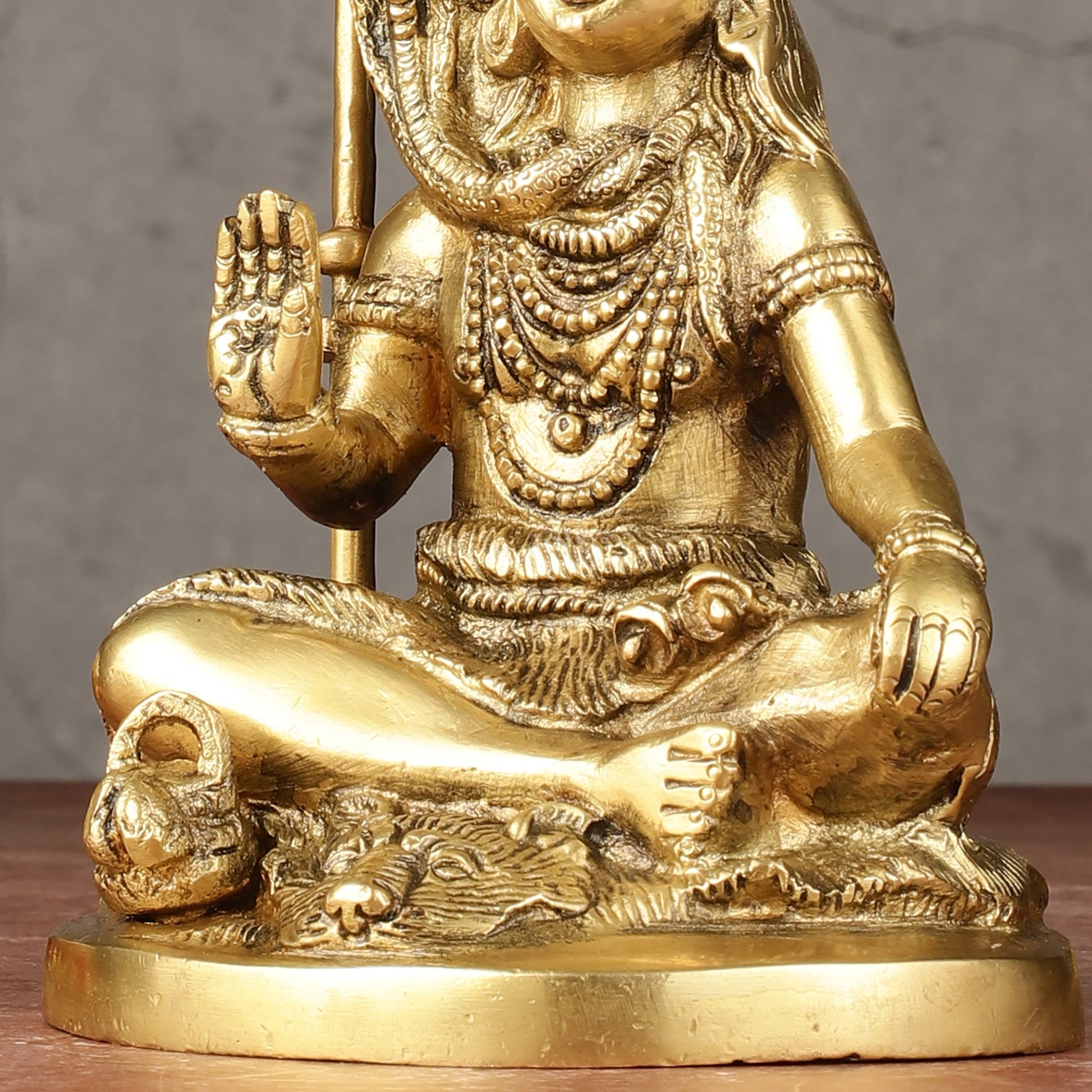 Pure Brass Sitting Lord Shiva Idol - 6" - Budhshiv.com