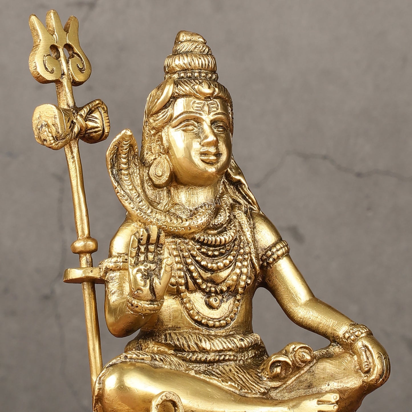 Pure Brass Sitting Lord Shiva Idol - 6" - Budhshiv.com
