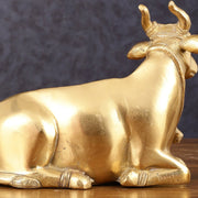 Pure Brass Sitting nandi Idol | 5.5" - Budhshiv.com