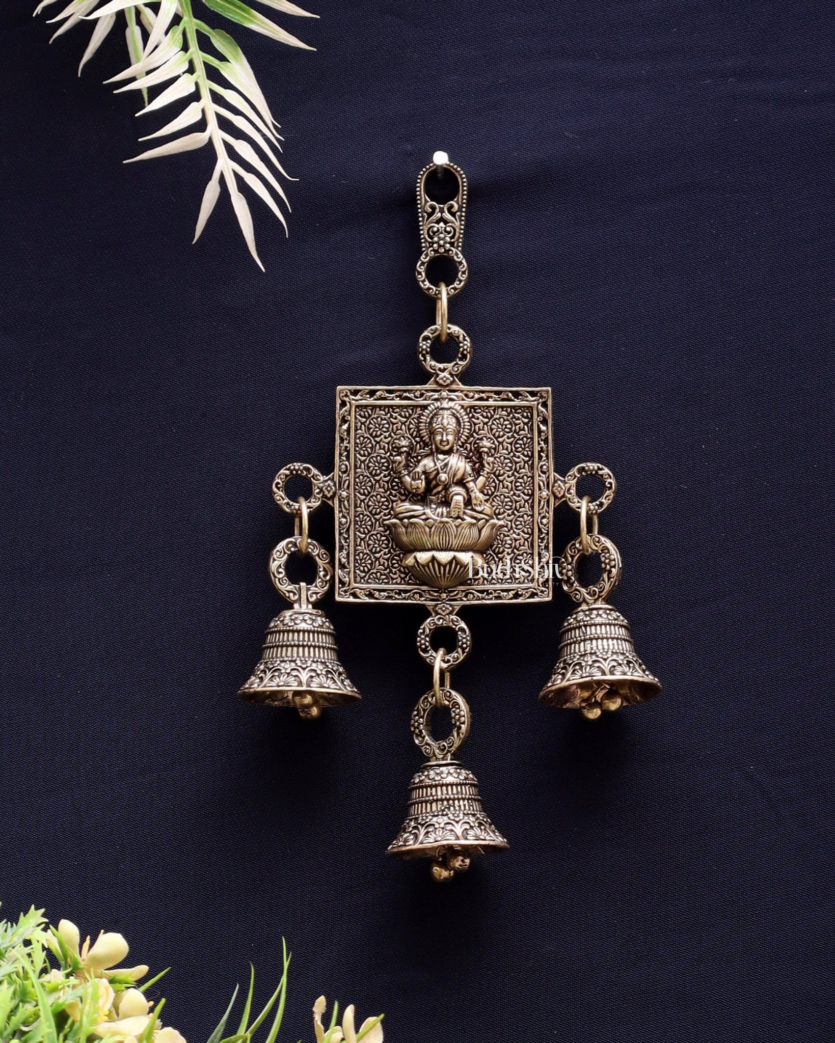 Pure Brass Small Lakshmi Wall Hanging - Lightweight 6.5" - Budhshiv.com