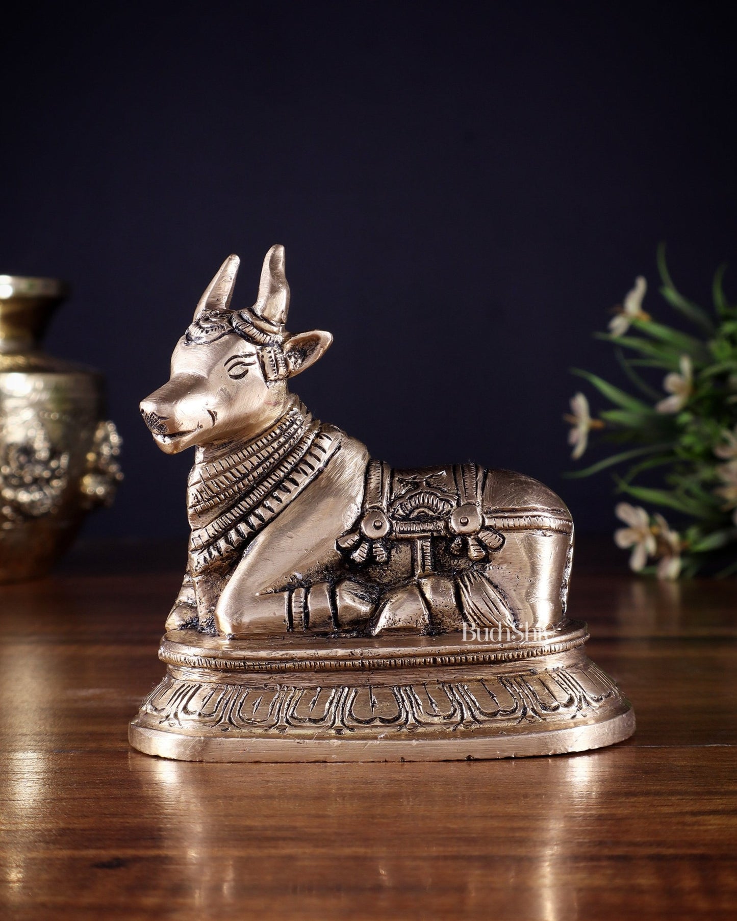 Pure Brass Small Nandi Statue – 4.5 Inch | - Budhshiv.com