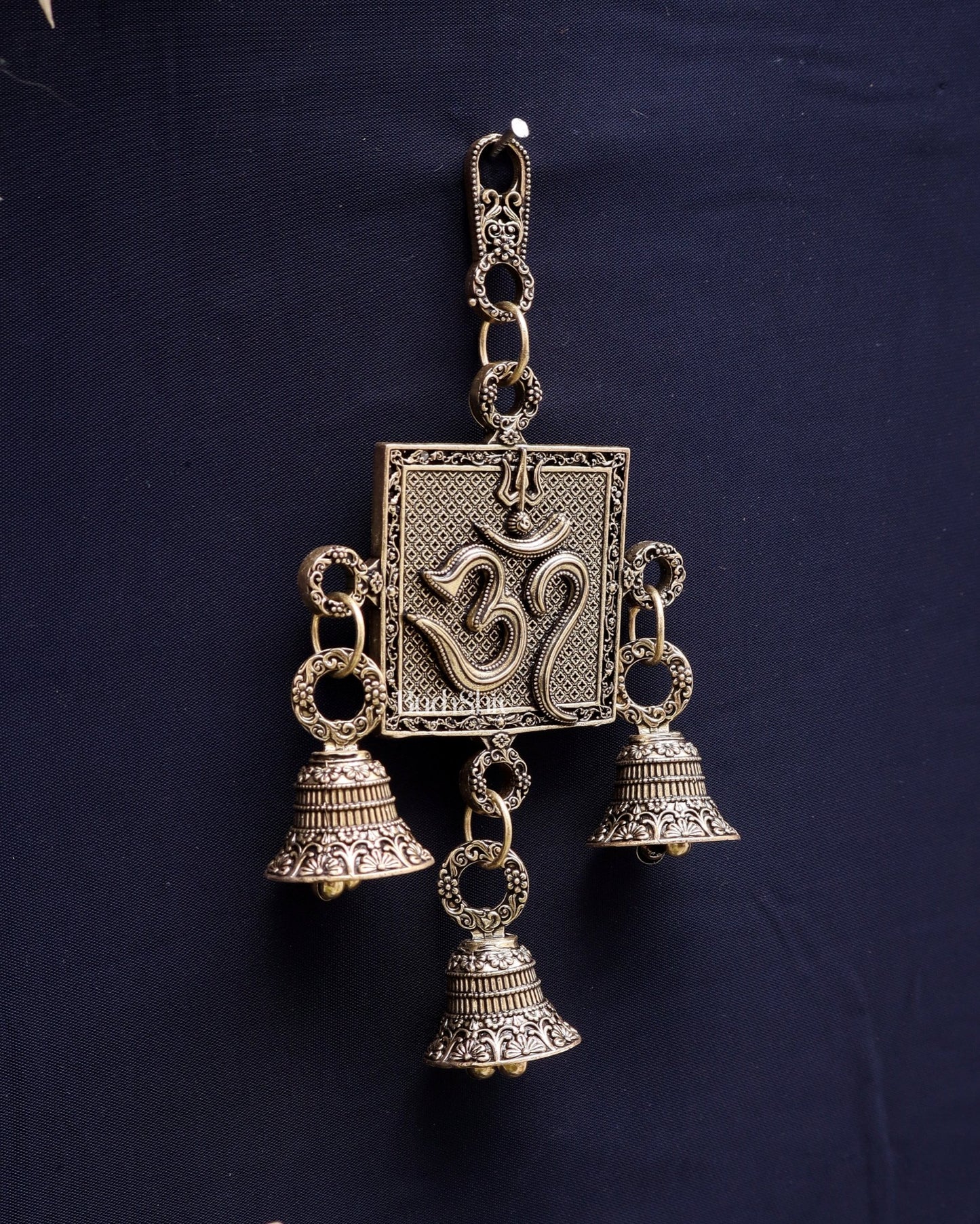 Pure Brass Small Om Wall Hanging - Lightweight 6.5" - Budhshiv.com