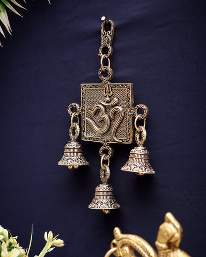Pure Brass Small Om Wall Hanging - Lightweight 6.5" - Budhshiv.com