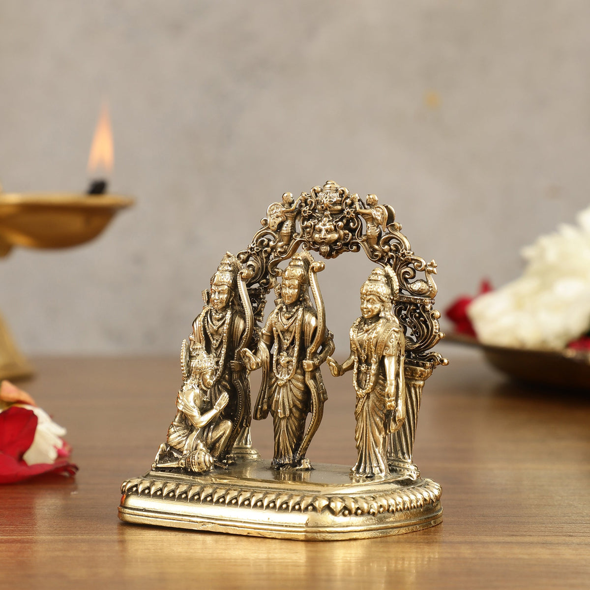 Pure Brass Small Ram Darbar Miniature Idol - 3 in Height – Budhshiv.com