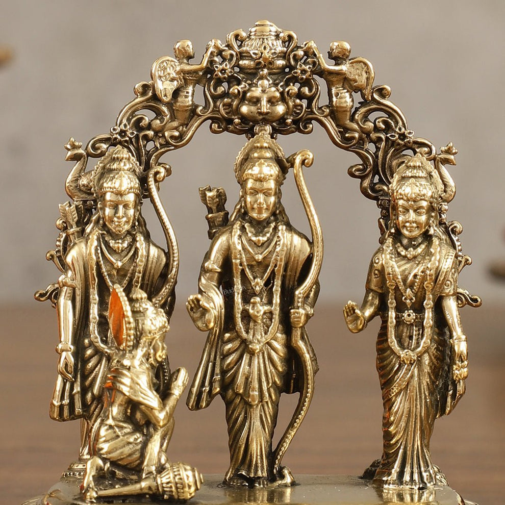 Pure Brass Small Ram Darbar Miniature Idol - 3 in Height – Budhshiv.com